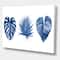 Designart - Classic Blue Tropical Leaves - Tropical Canvas Wall Art Print